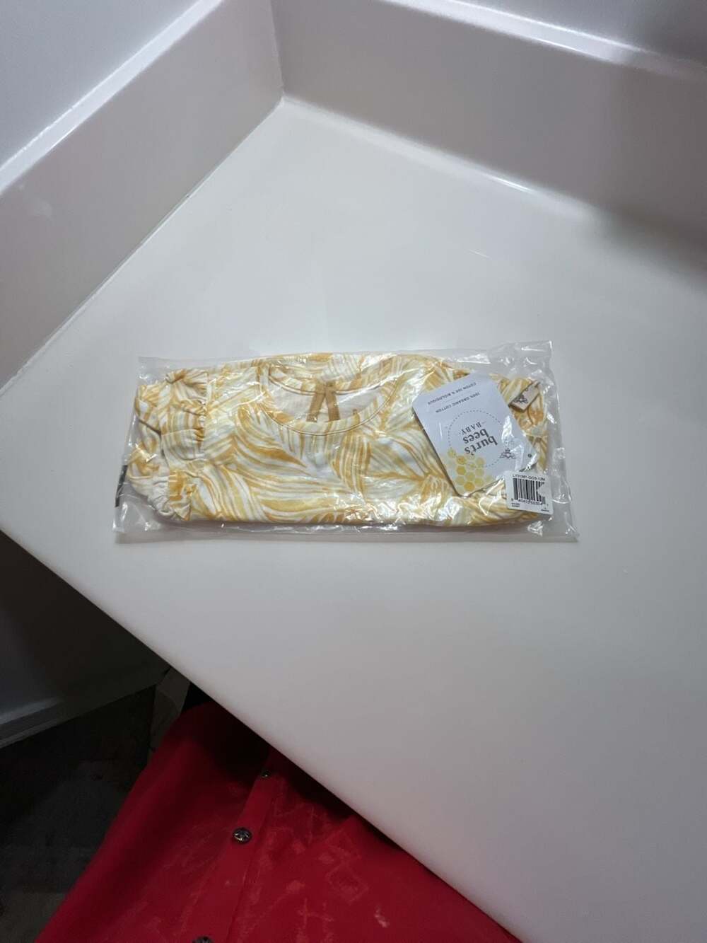 Burt's Bees Baby Organic Cotton Printed Flutter Sleeve outfit - Yellow Leaf Prin
